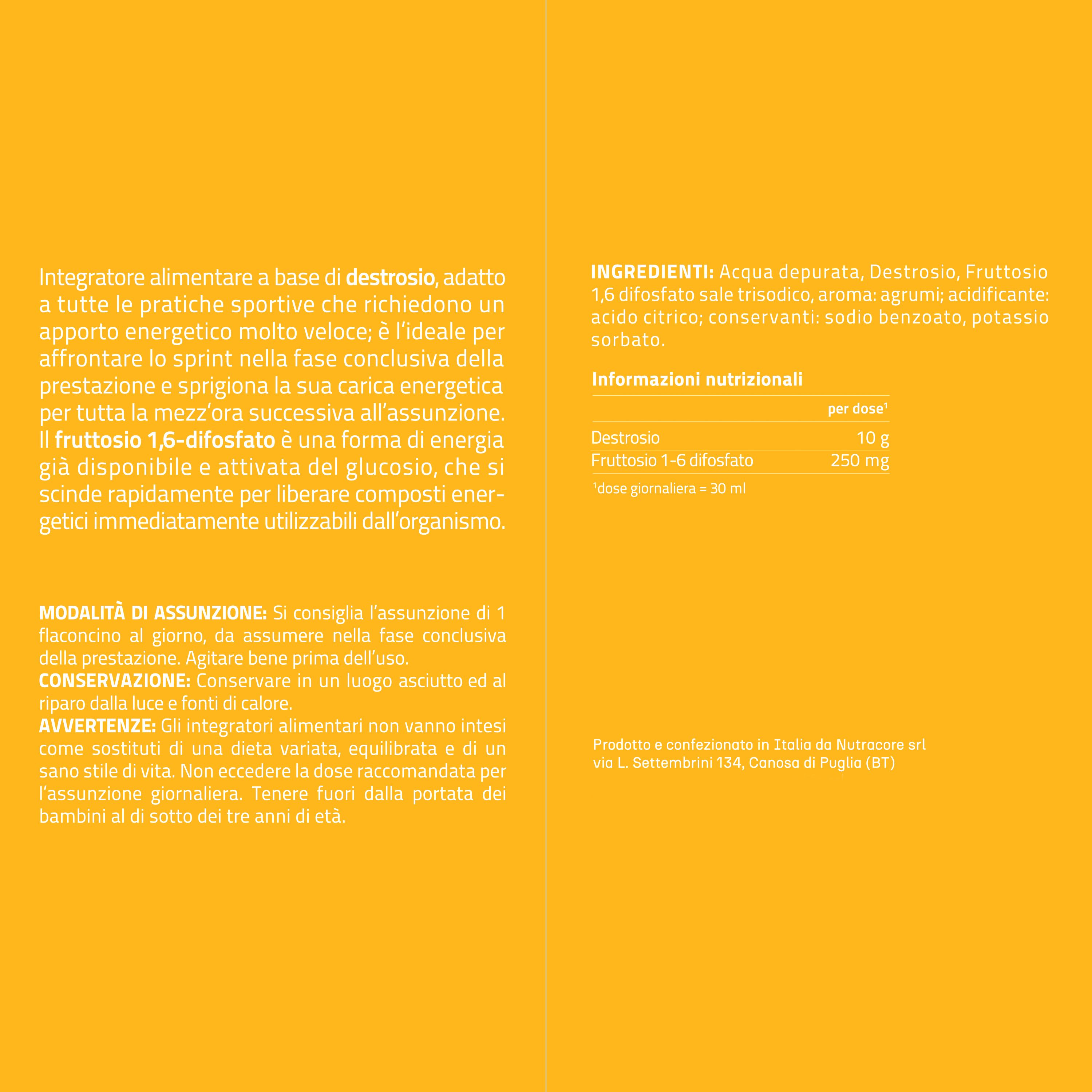 NURE Sprint Soluzione Orale - 6 Flaconcini da 30 ml | Integratore energia per lo sprint finale