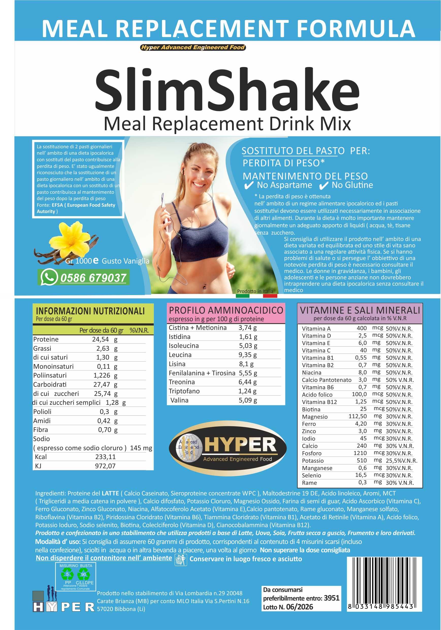 HYPER sostituto di pasto Slim Shake Vaniglia