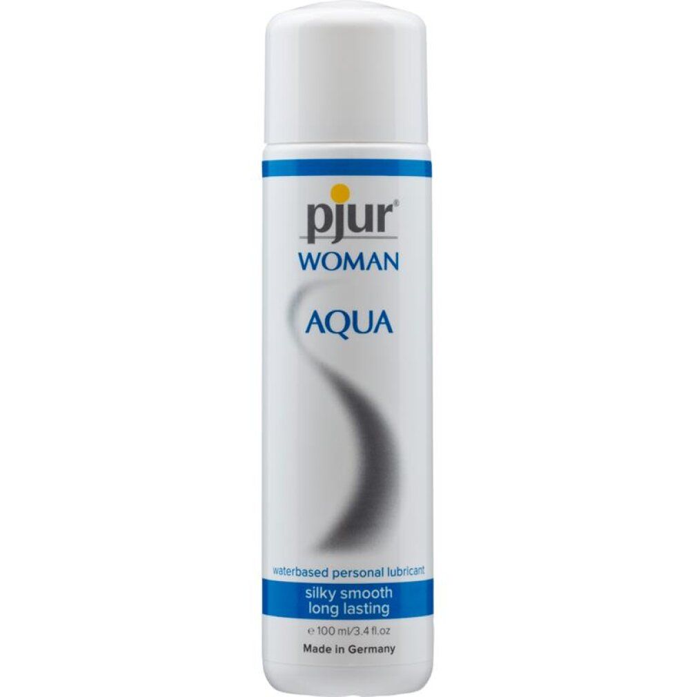 Lubrificante pjur WOMAN Aqua, flacone 100ml con onda blu.