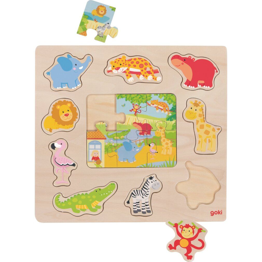 goki puzzle in legno + Puzzle animali dello zoo