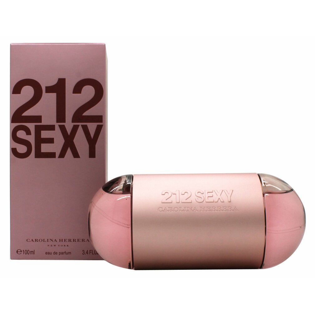Flacone di profumo e confezione. Flacone ovale, rosa. Confezione rettangolare, rosa con scritta 212 SEXY.