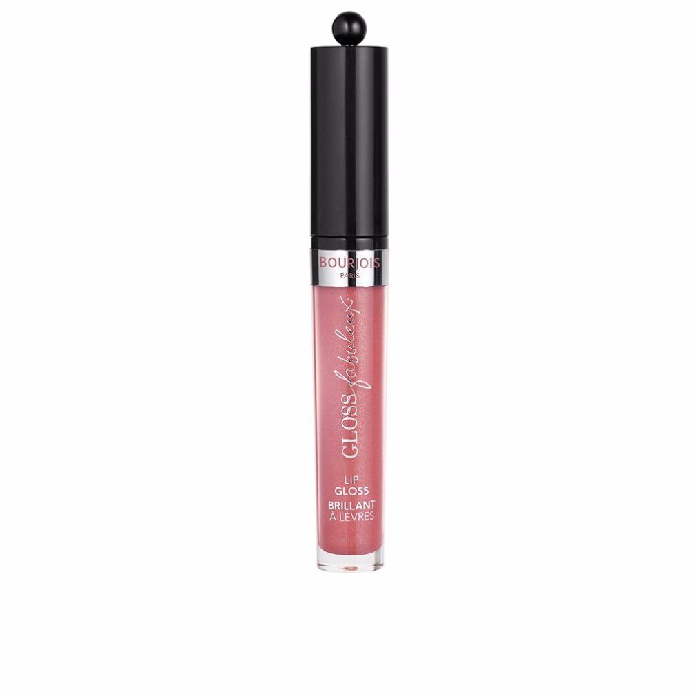 Lucidalabbra, tubo rosa con tappo nero. Scritta: Gloss Fabuleux. Prodotto in posizione verticale.