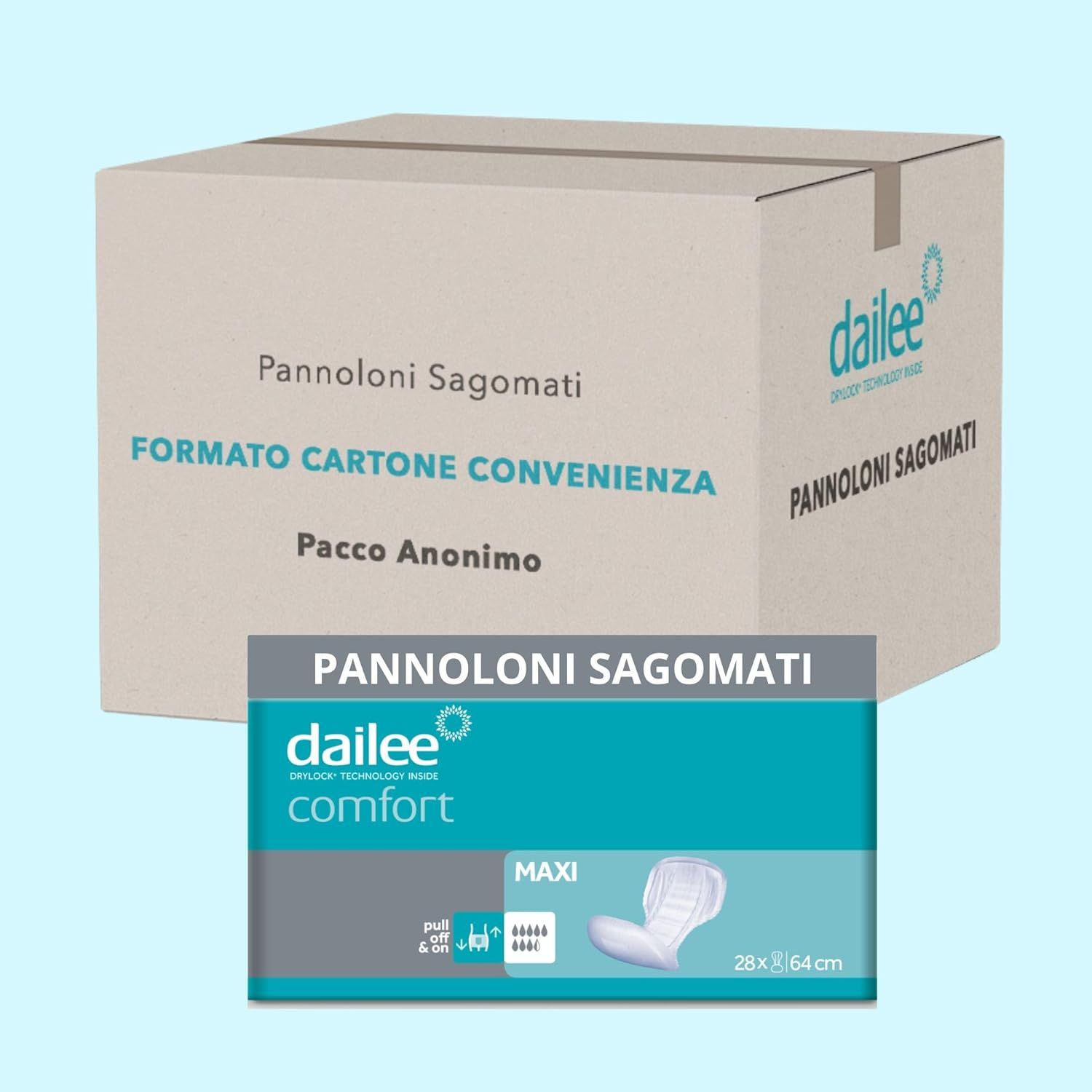 Dailee Comfort Maxi assorbenti in cartone, 28 pezzi.