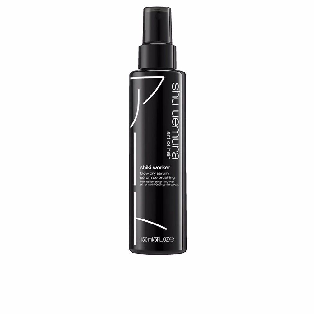 Flacone nero con vaporizzatore. Scritta: Shu Uemura Art of Hair. Nome del prodotto e indicazione del volume.