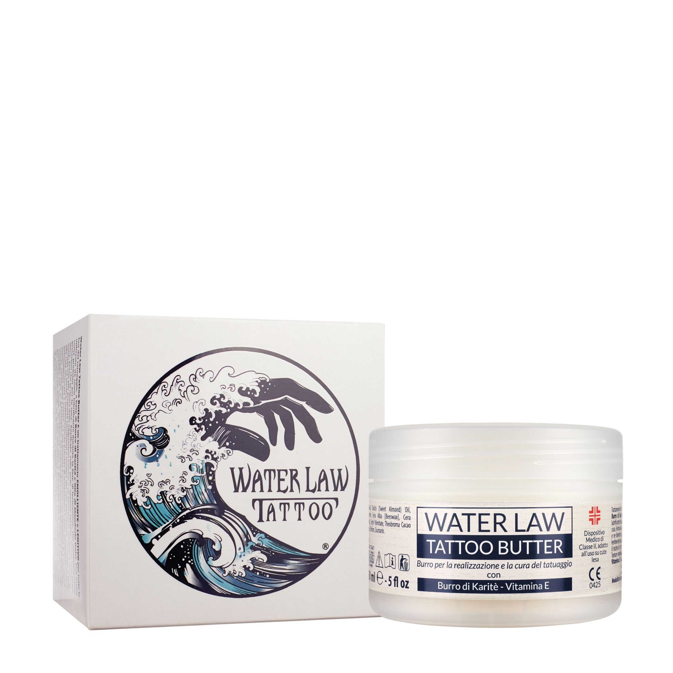 Water Law Tattoo Butter Burro per la cura del tatuaggio DISPOSITIVO MEDICO DI CLASSE II 150 ml