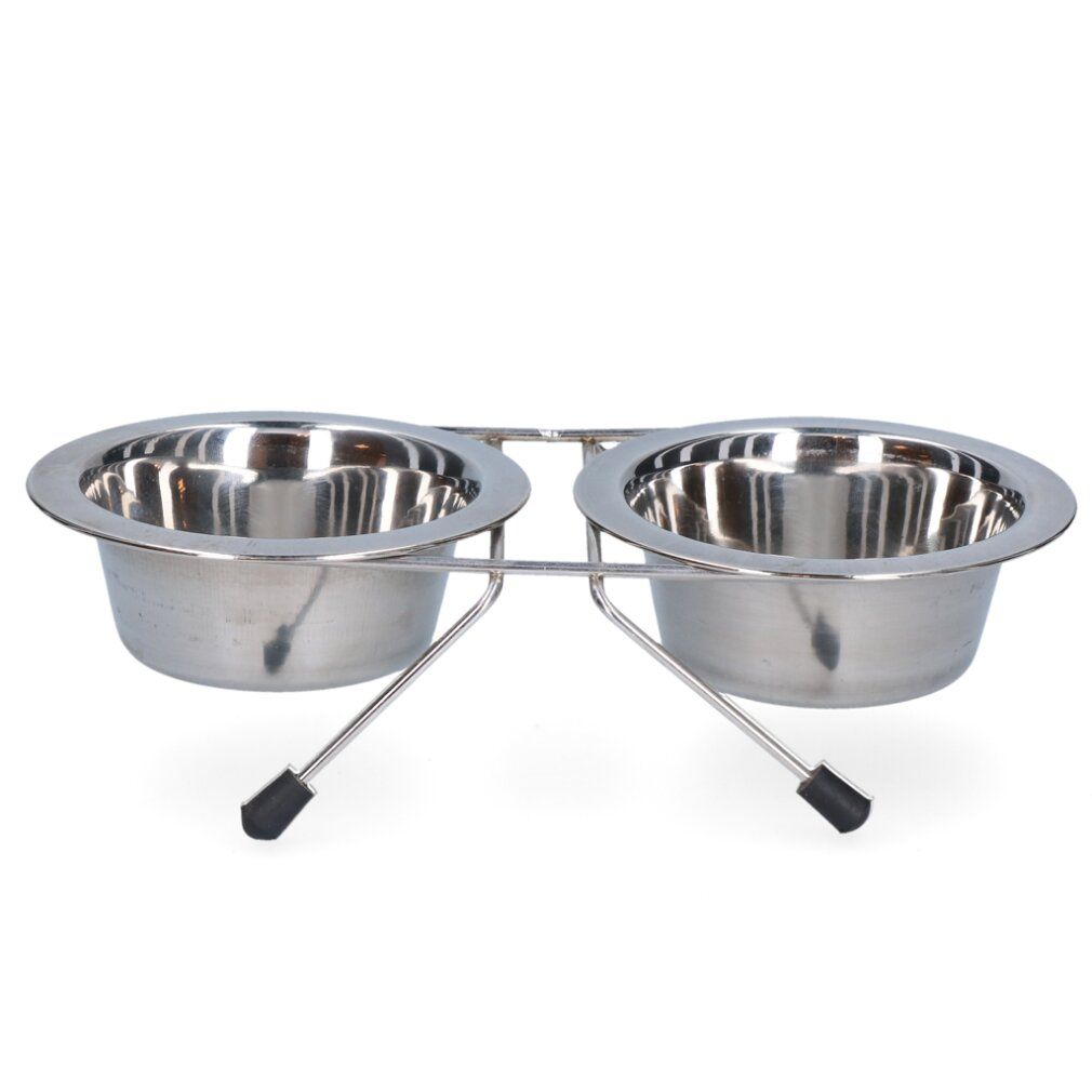 Ciotola per mangiare e bere in acciaio inox con supporto  Ø 11cm