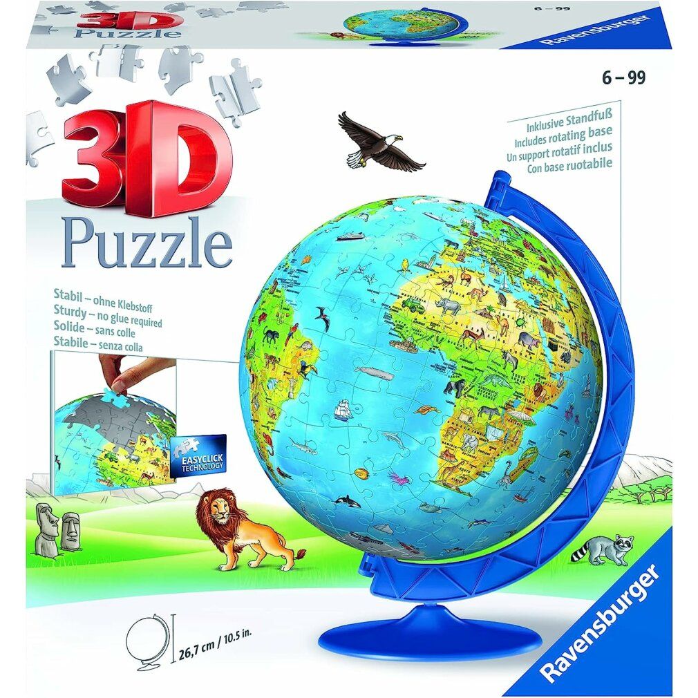 Mappamondo 3D xxl per bambini, 180 pezzi.