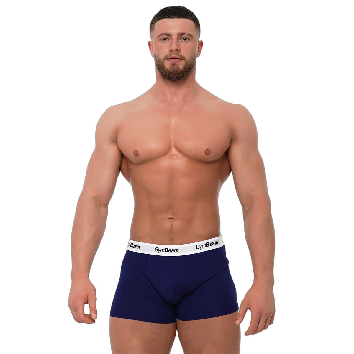 GymBeam Boxer uomo Essentials 3Pack Navy in cotone elastan