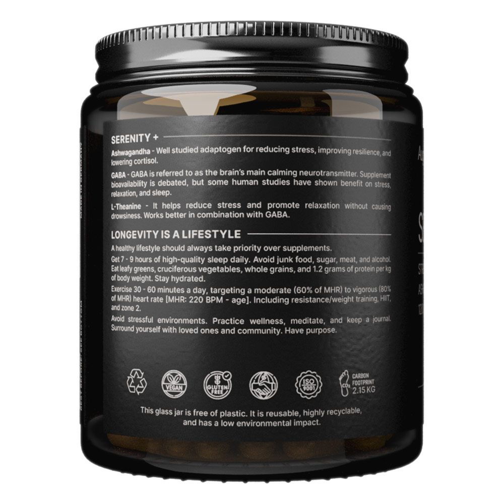 Barattolo di vetro marrone scuro con coperchio nero, etichetta con ingredienti e istruzioni.