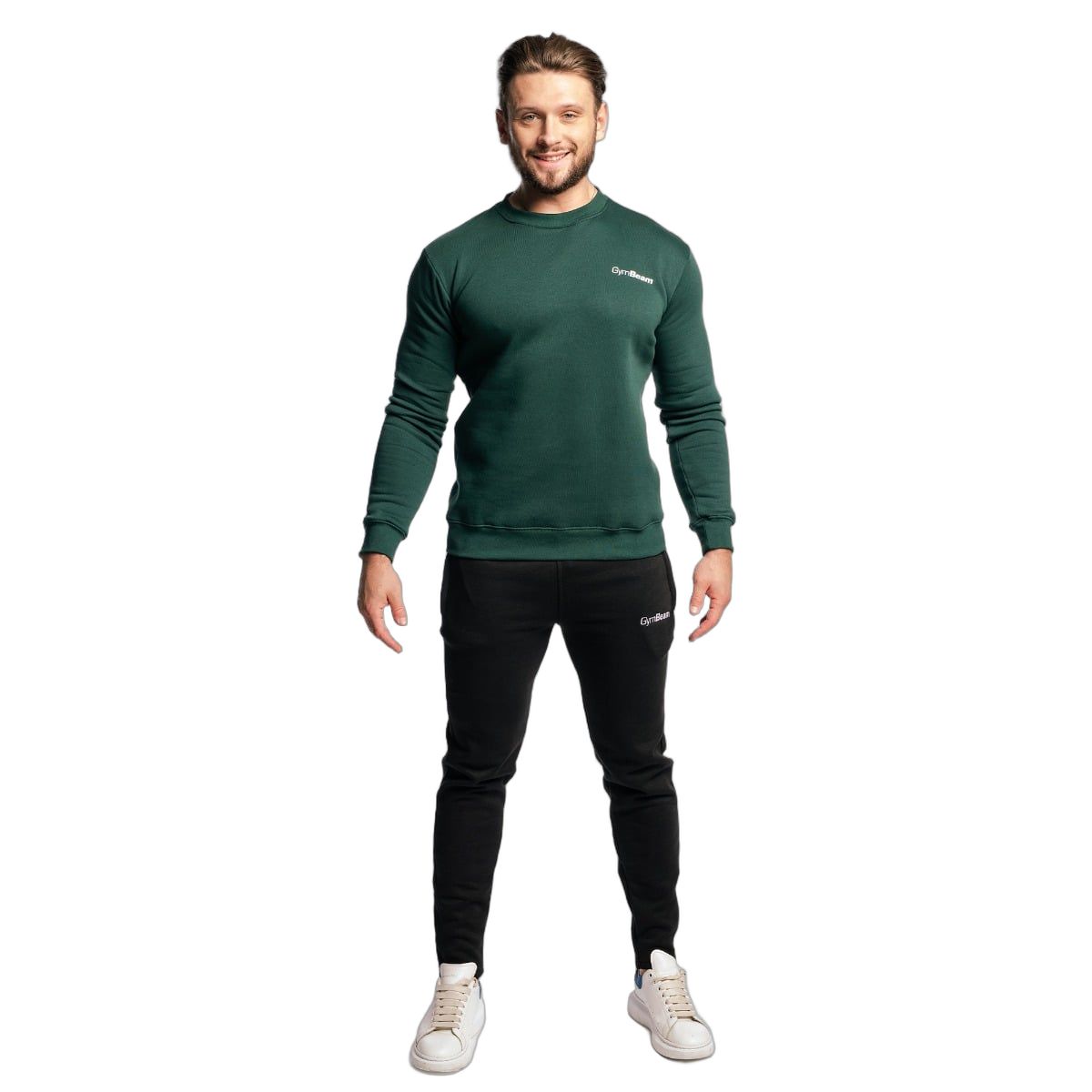 GymBeam Felpa uomo regular a girocollo Basic Pine