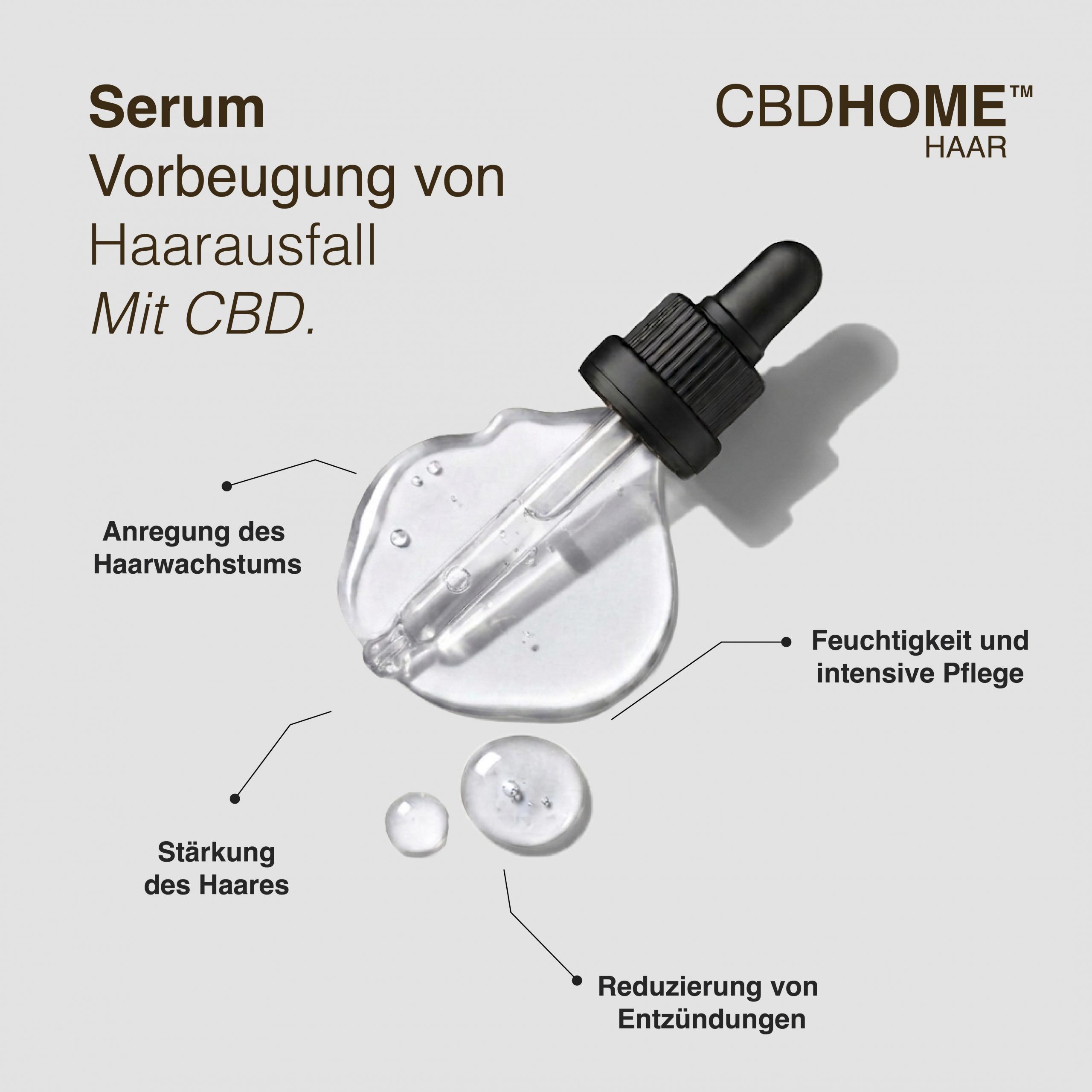 CBD HOME – Siero anticaduta per capelli con CBD, Redensyl e cheratina – 1% CBD
