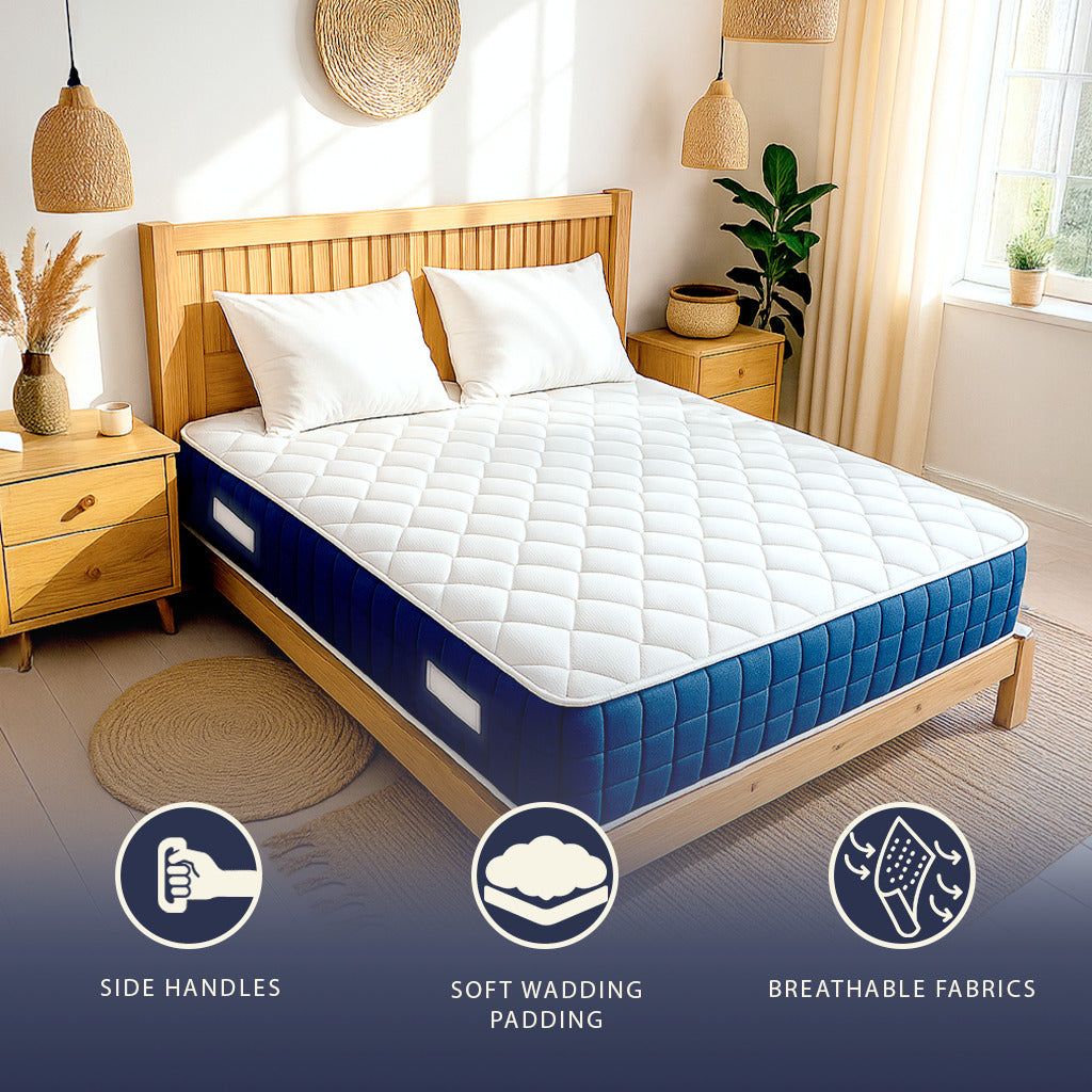 The White Stone Materasso 90x190 Alto 30cm con Molle e Memory Foam | Anallergico e traspirante