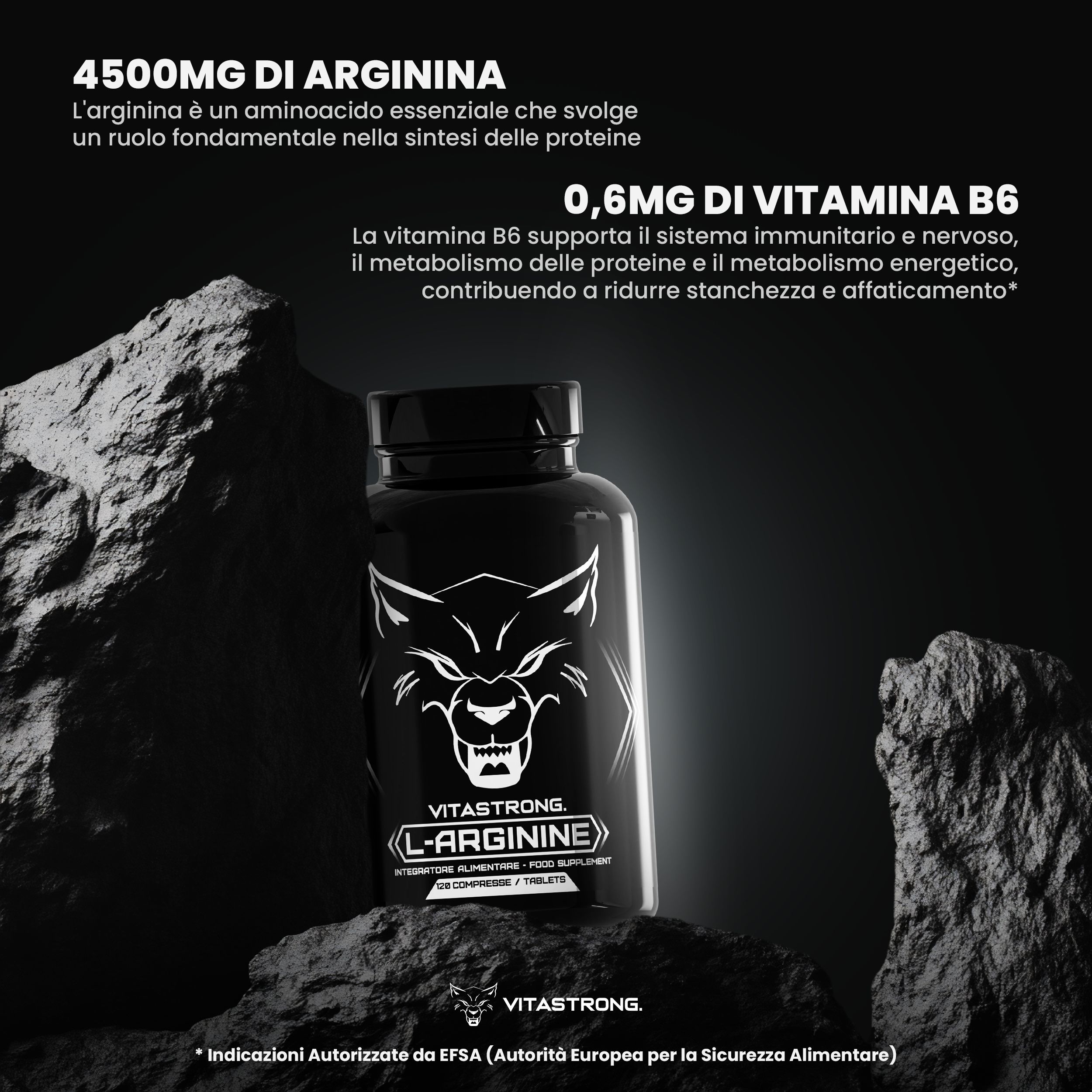 Confronto Vitastrong L-Arginina e altri marchi. Spunte verdi, croci rosse. Testo: Perché scegliere Vitastrong?