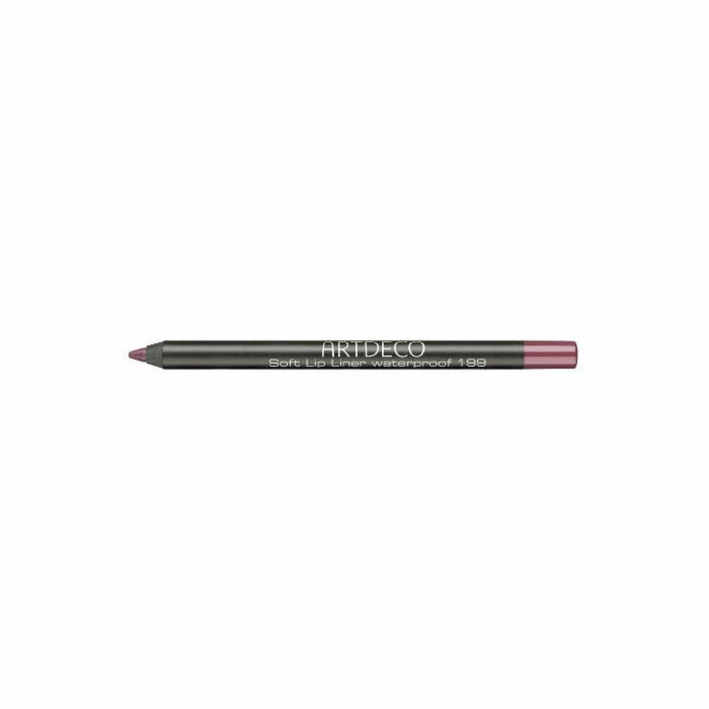 Artdeco Soft Lip Liner Waterproof 199 Black Cherry. Matita nera con punta rossa. Nome del prodotto e numero sulla matita.