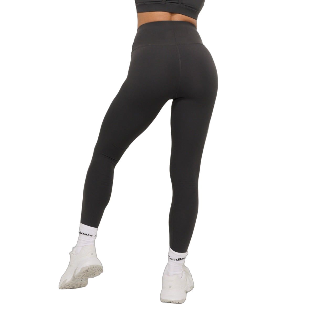 GymBeam Leggings donna BEAT a vita alta senza tasche Charcoal