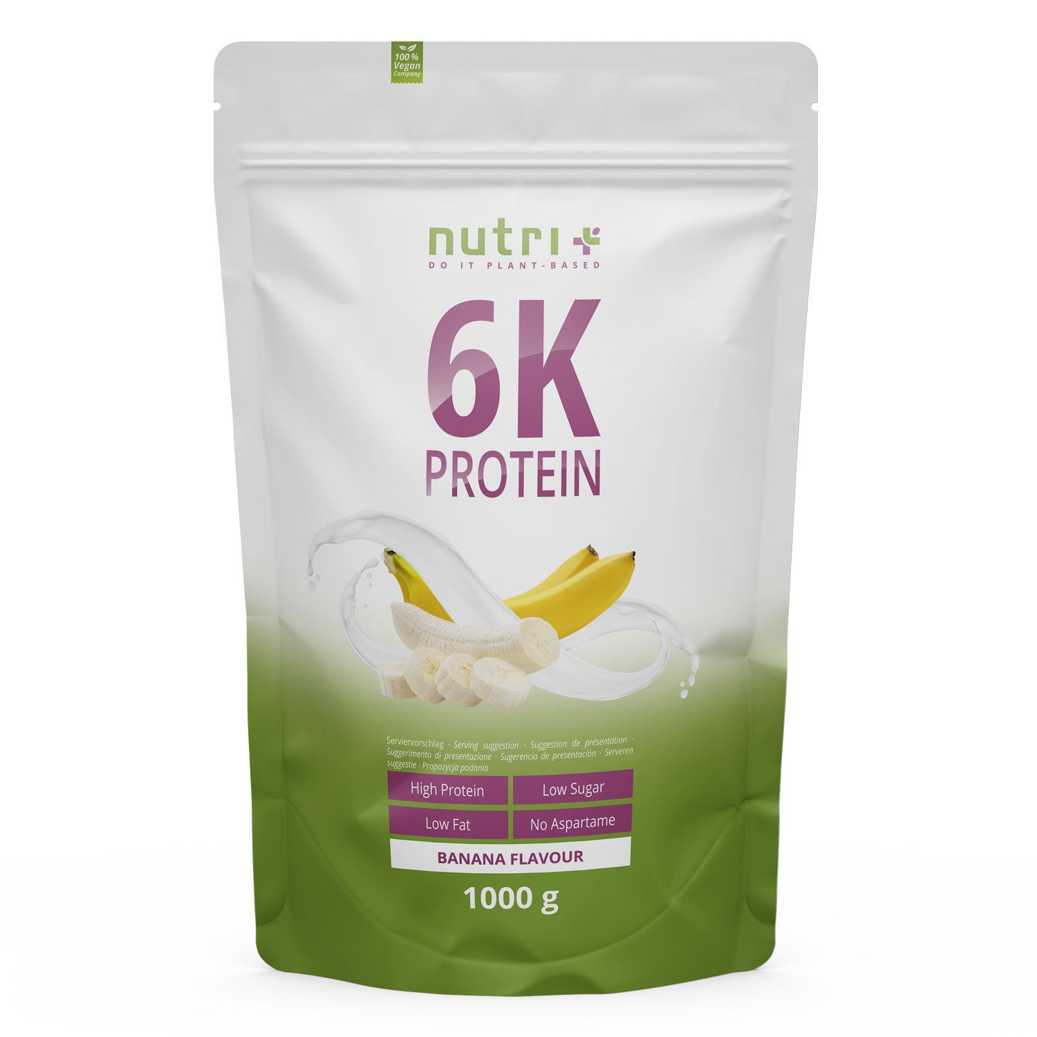 Nutri+ 6K Polvere di Proteine 1kg - Frullato di Proteine senza Whey