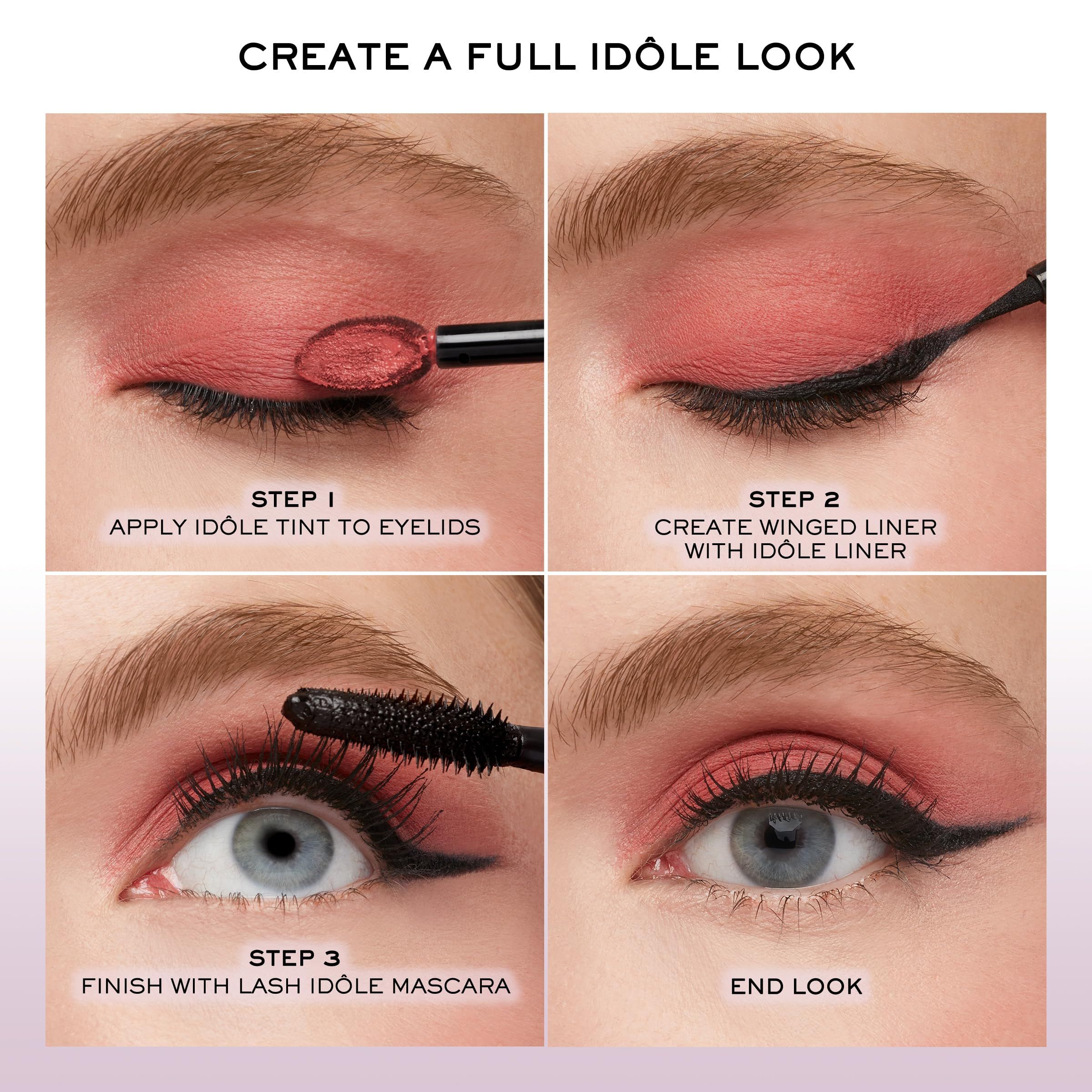 Quattro passaggi per applicare ombretto liquido e eyeliner.