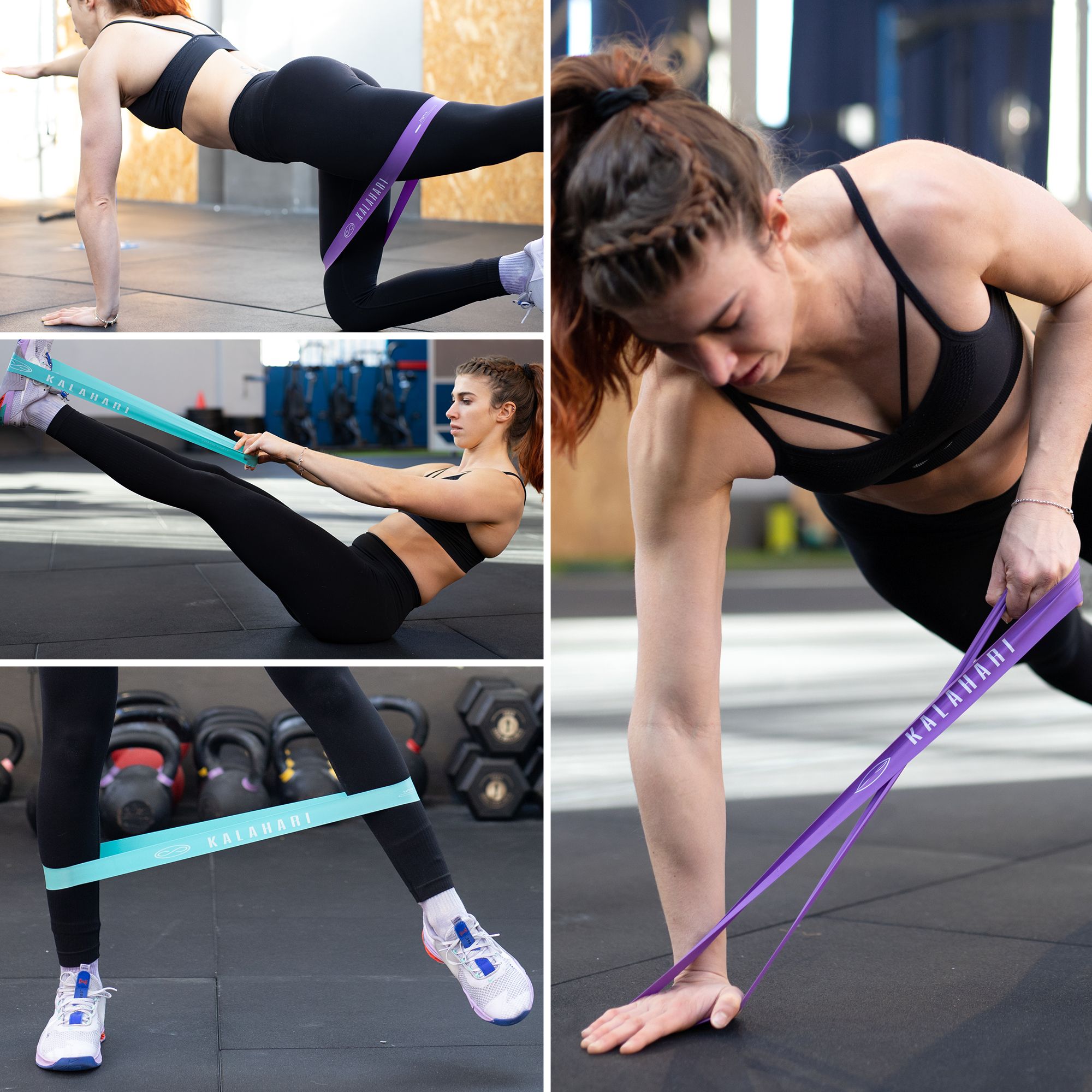 KALAHARI Elastici Fitness Set di 5 + eBook esercizi, Fascia elastica con 5 livelli di Resistenza