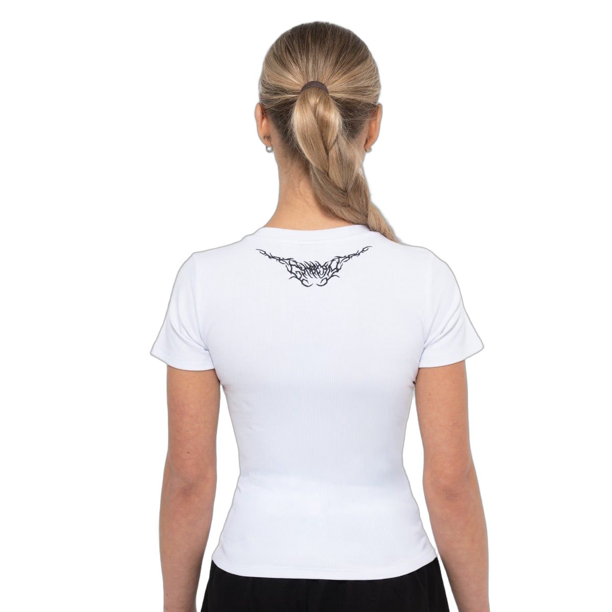 GymBeam Top donna a costine slim Tribal bianco
