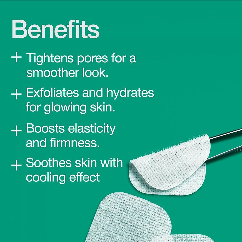 Benefici: restringe i pori, esfolia, idrata, elasticità, effetto rinfrescante. Due pad.