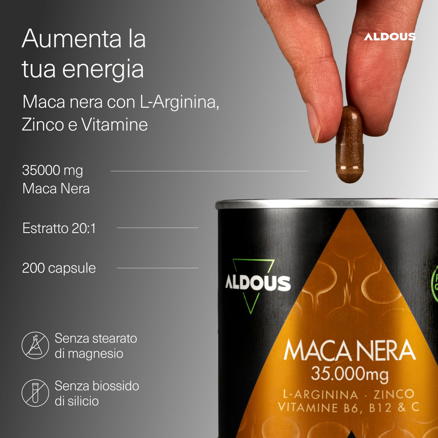 Aldous - Maca Nera - Energia, Vitalità