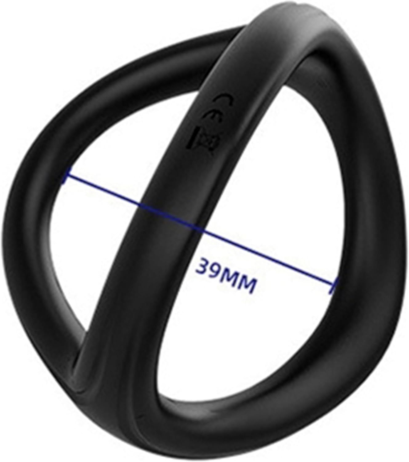 Anello per pene nero. Forma ad anello. Diametro 39mm.