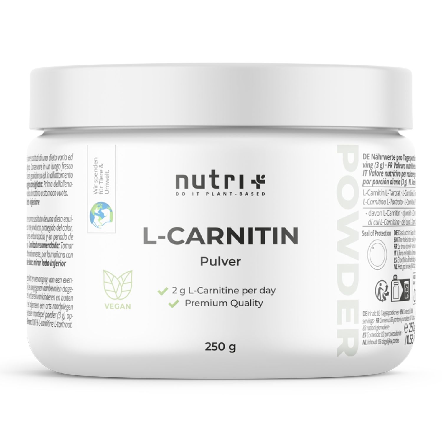 Nutri+ L-Carnitina Polvere 250g