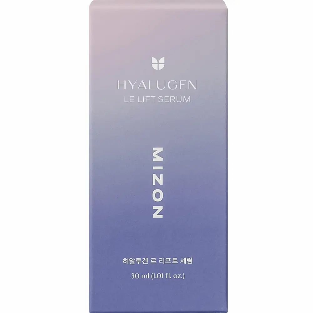 Confezione del siero. Testo: HYALUGEN LE LIFT SERUM, MIZON. 30 ml.