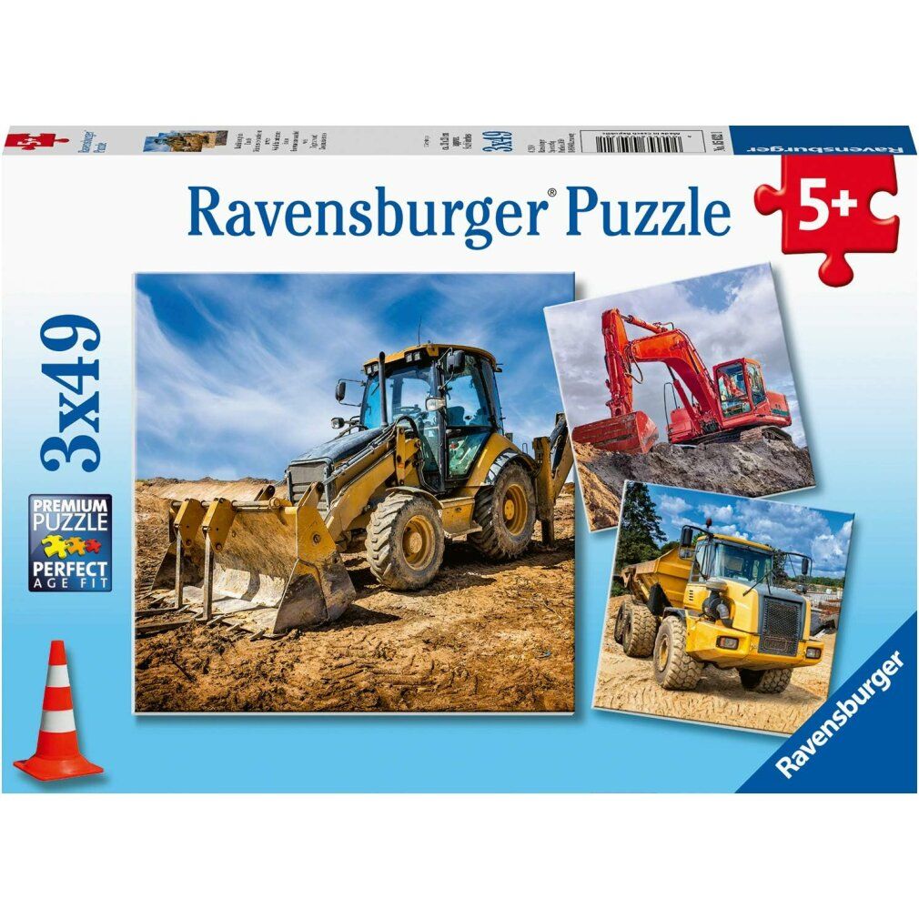 Puzzle di macchine edili al lavoro, 3x.