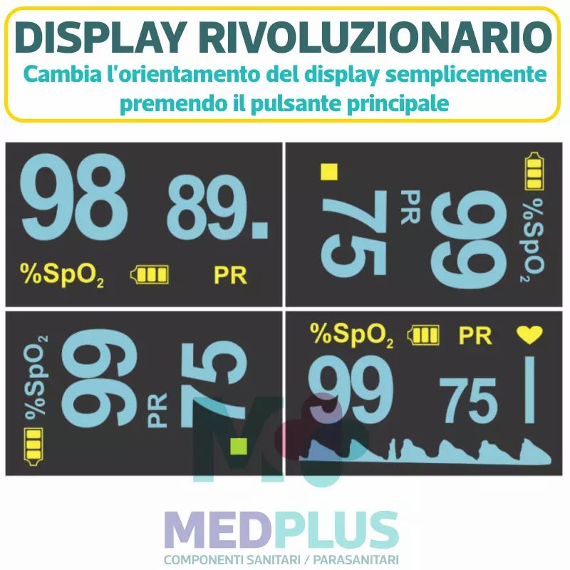 Saturimetro Pulsossimetro Portatile Con Display Misura Battito Cardiaco Ff