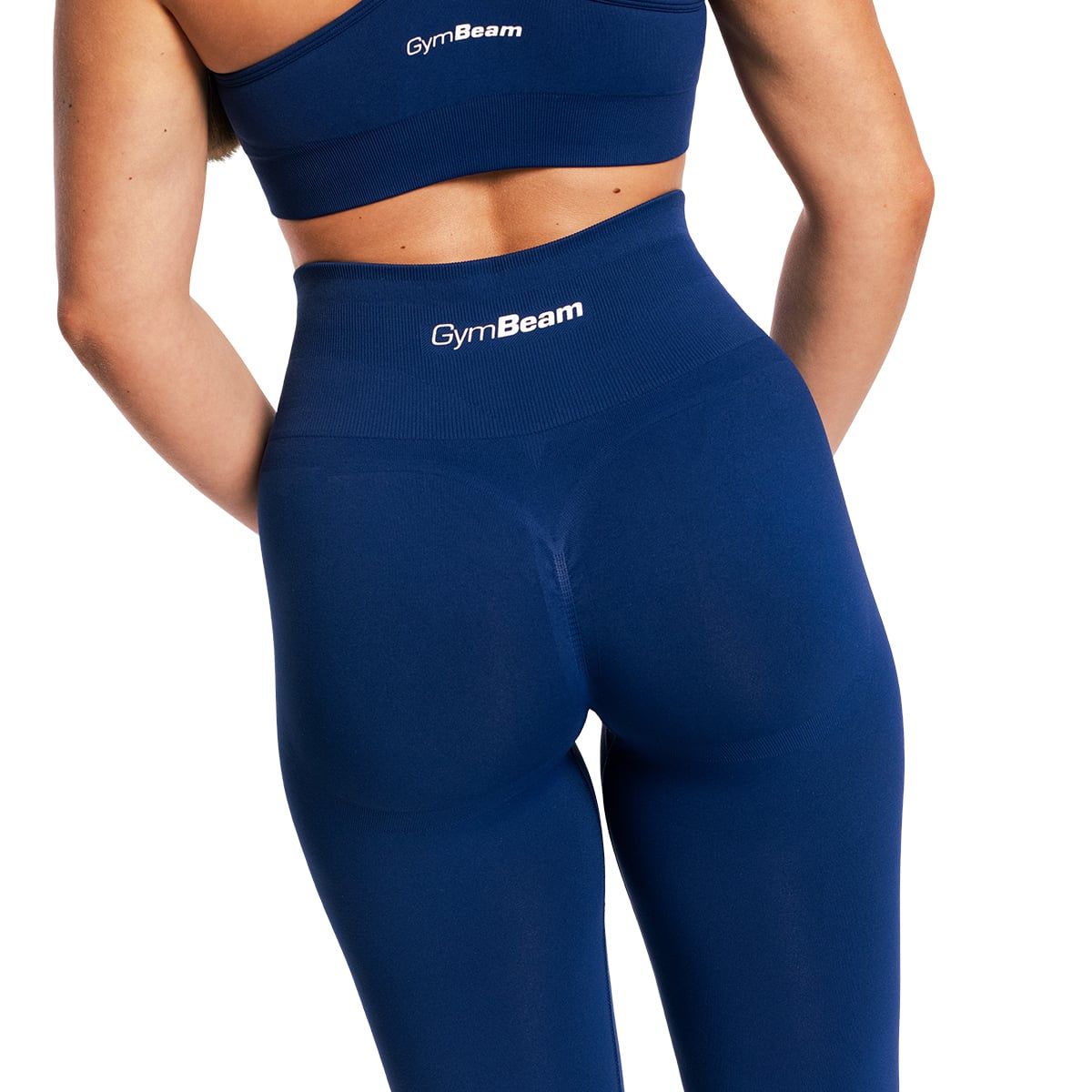 GymBeam Leggings donna Sculpt Seamless a vita alta in nylon e elastan blu navy