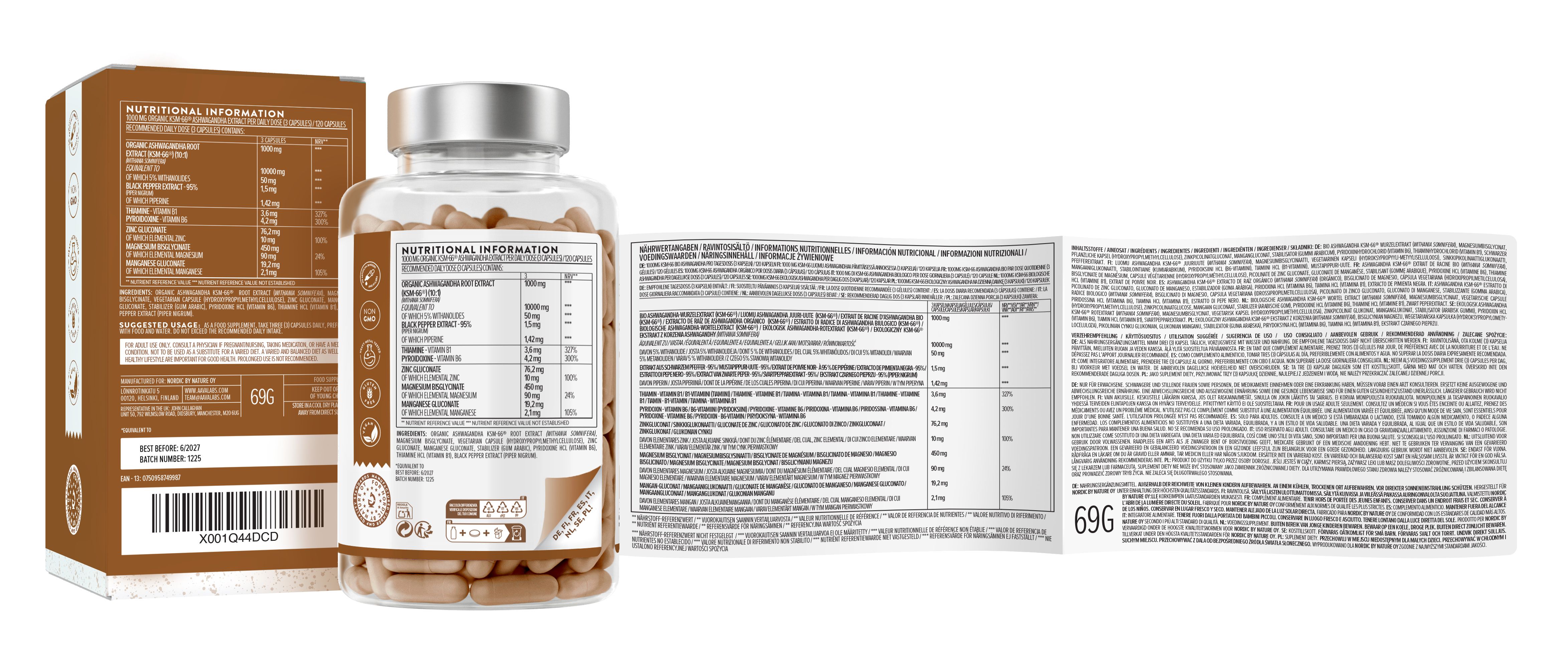 Aavalabs Ashwagandha KSM-66® – Con vitamina B6, magnesio e zinco