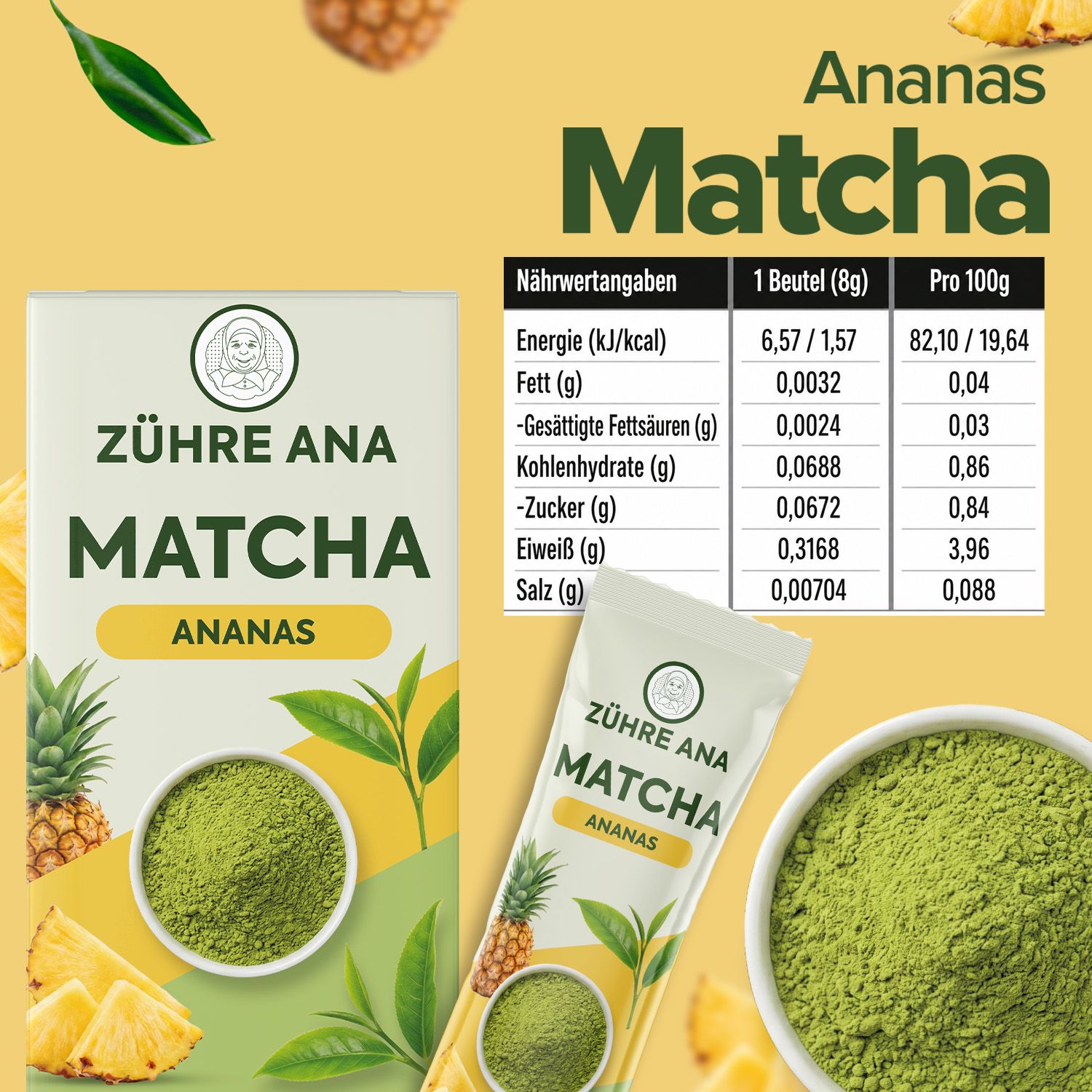 ZÜHRE ANA Tè Matcha con aroma di ananas
