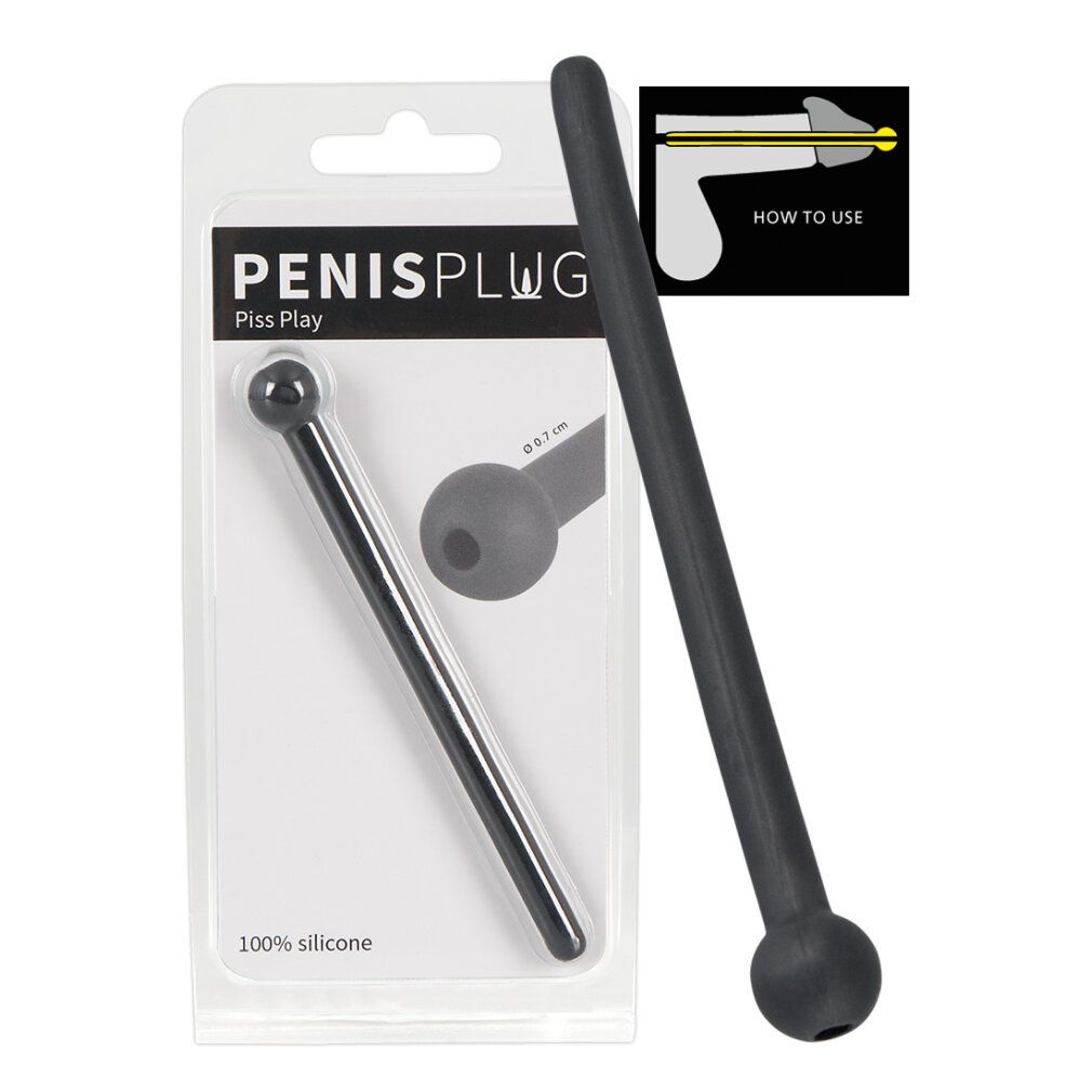 Plug per il pene Piss Play nero