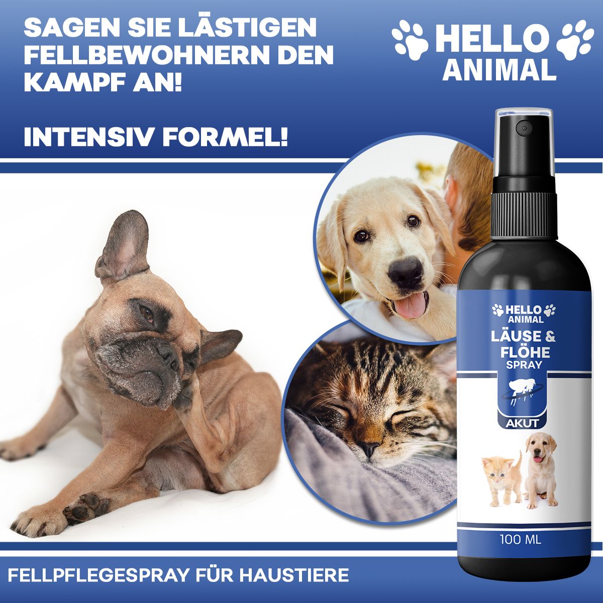 Hello Animal® Spray antipidocchi e antipulci per animali