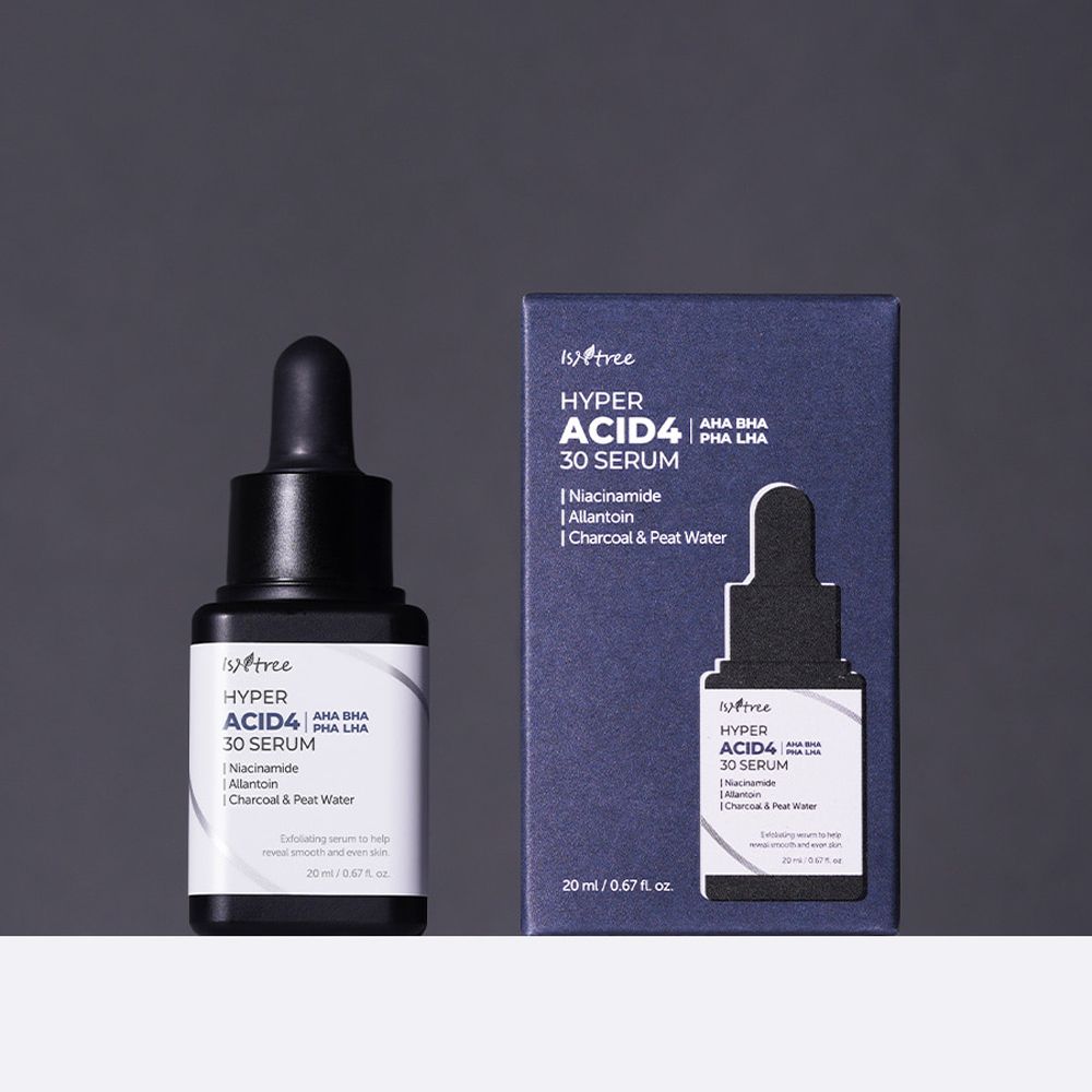 Flacone ISNTREE Hyper Acid4 30 Serum e confezione.