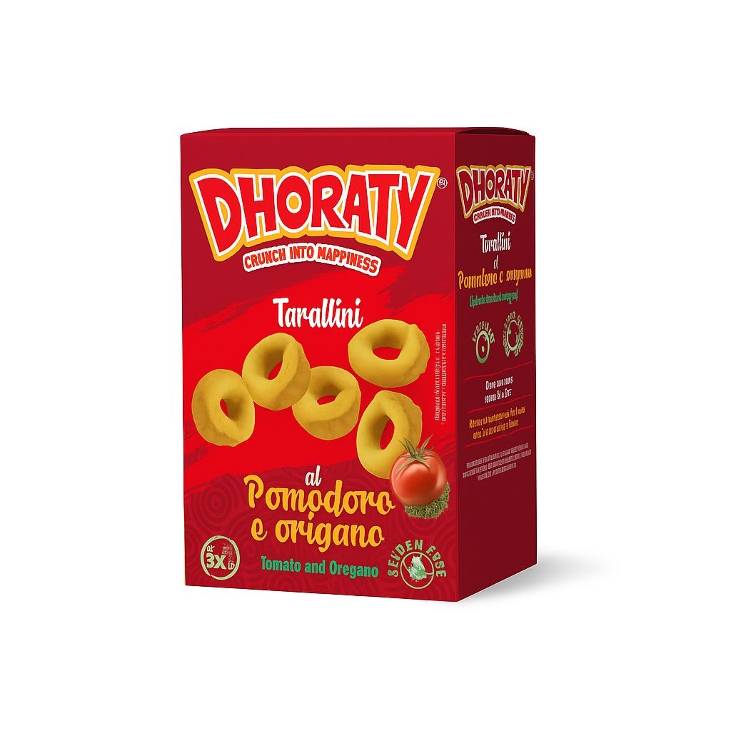 Taralli al pomodoro e origano senza glutine Dhoraty snack croccanti 5x30g - Moramarco