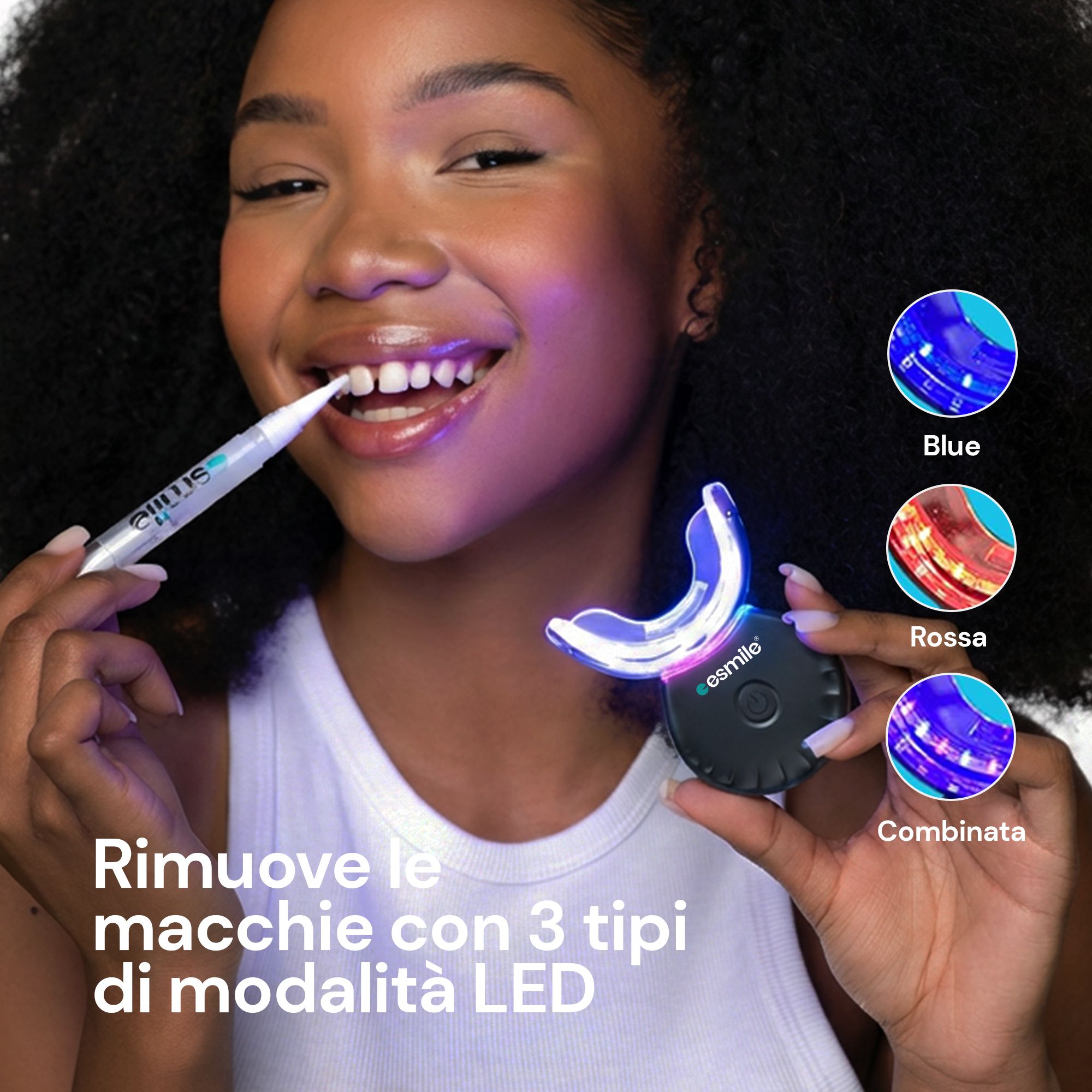 esmile - Kit Sbiancante Denti Professionale 32 Led