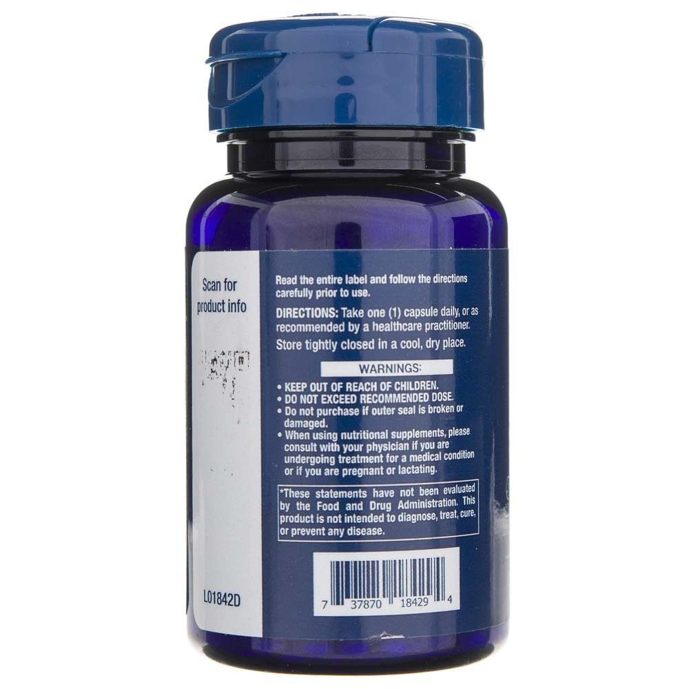 Retro della bottiglia con istruzioni e avvertenze per folato e vitamina B12.