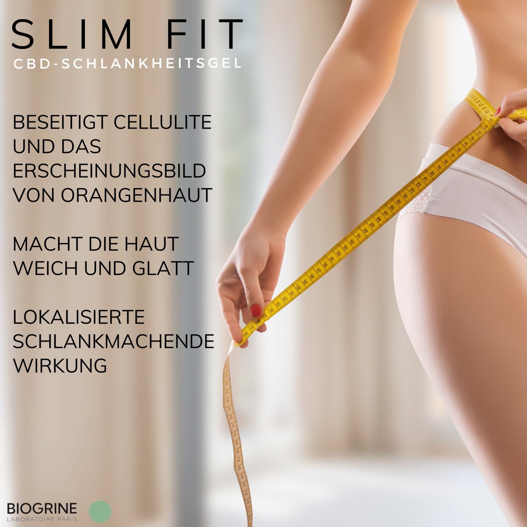BIOGRINE Gel snellente anticellulite "SLIM FIT" – Acido ialuronico, CBD, caffeina e ginkgo