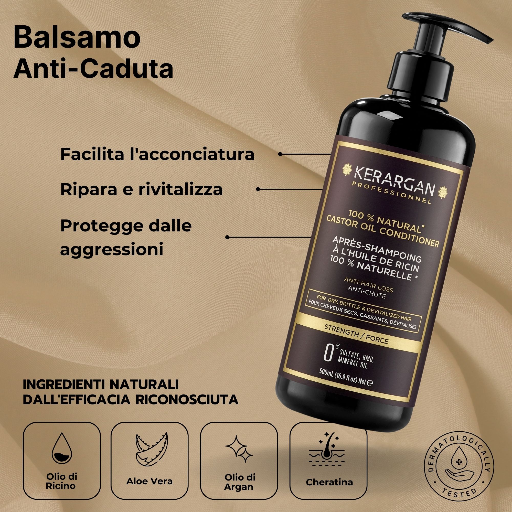 Kerargan - Kit Completo Anti-Caduta all’Olio di Ricino