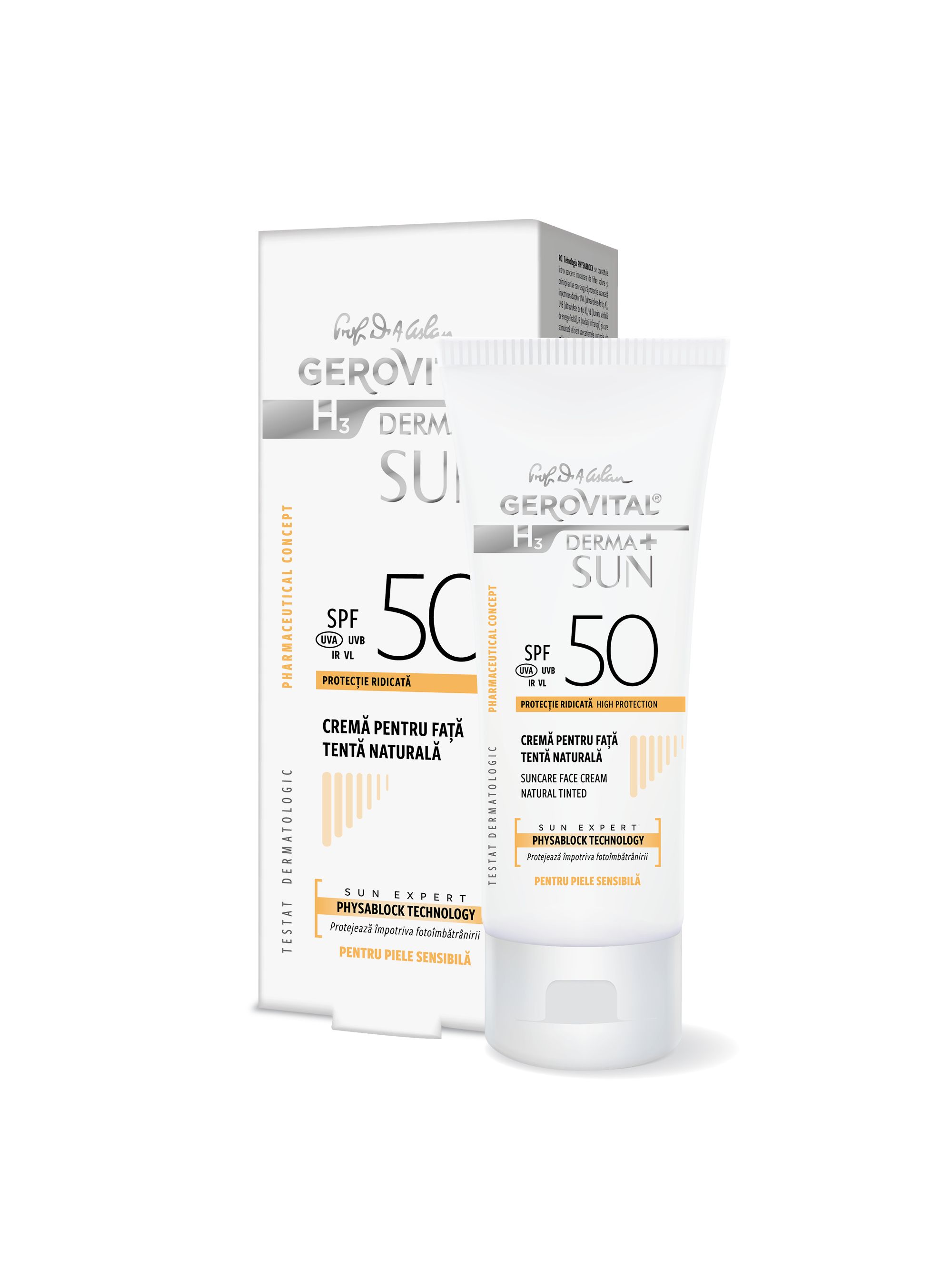 Gerovital  Crema Viso Solare Naturale Colorata SPF 50