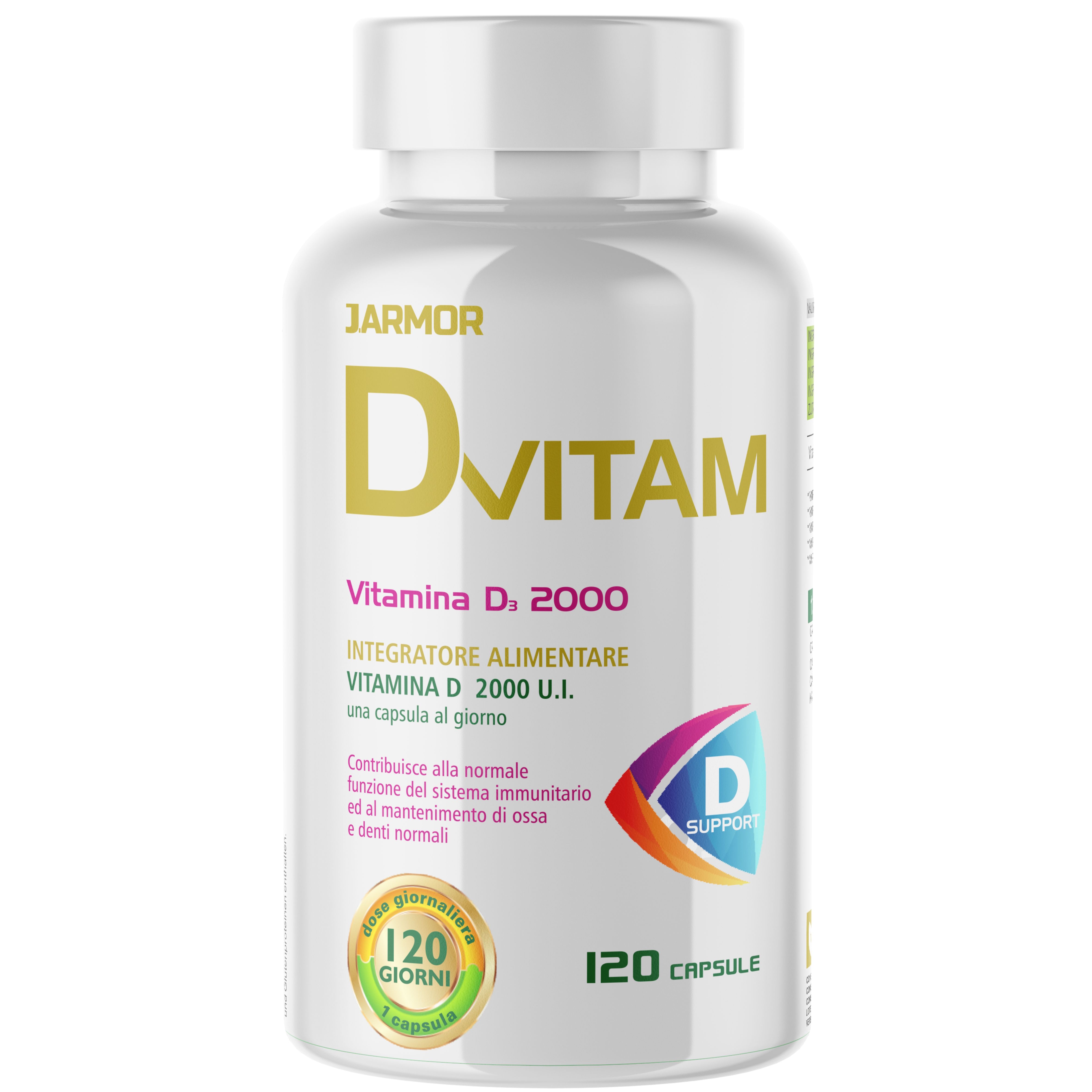 D Vitam Vitamina D3 2000 UI, 120 Capsule - Ossa e Sistema Immunitario