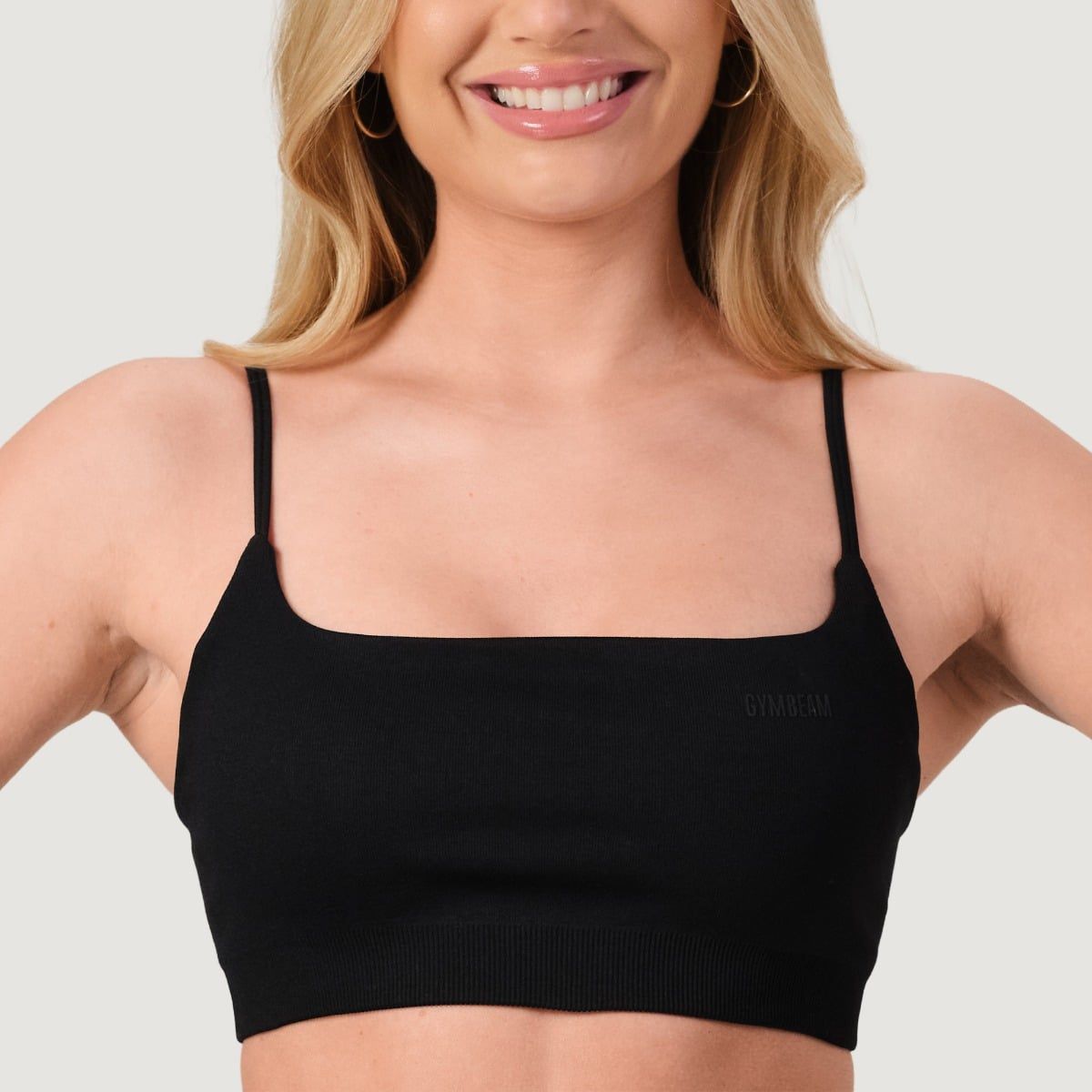 GymBeam Reggiseno sportivo donna NEO seamless con spalline Black