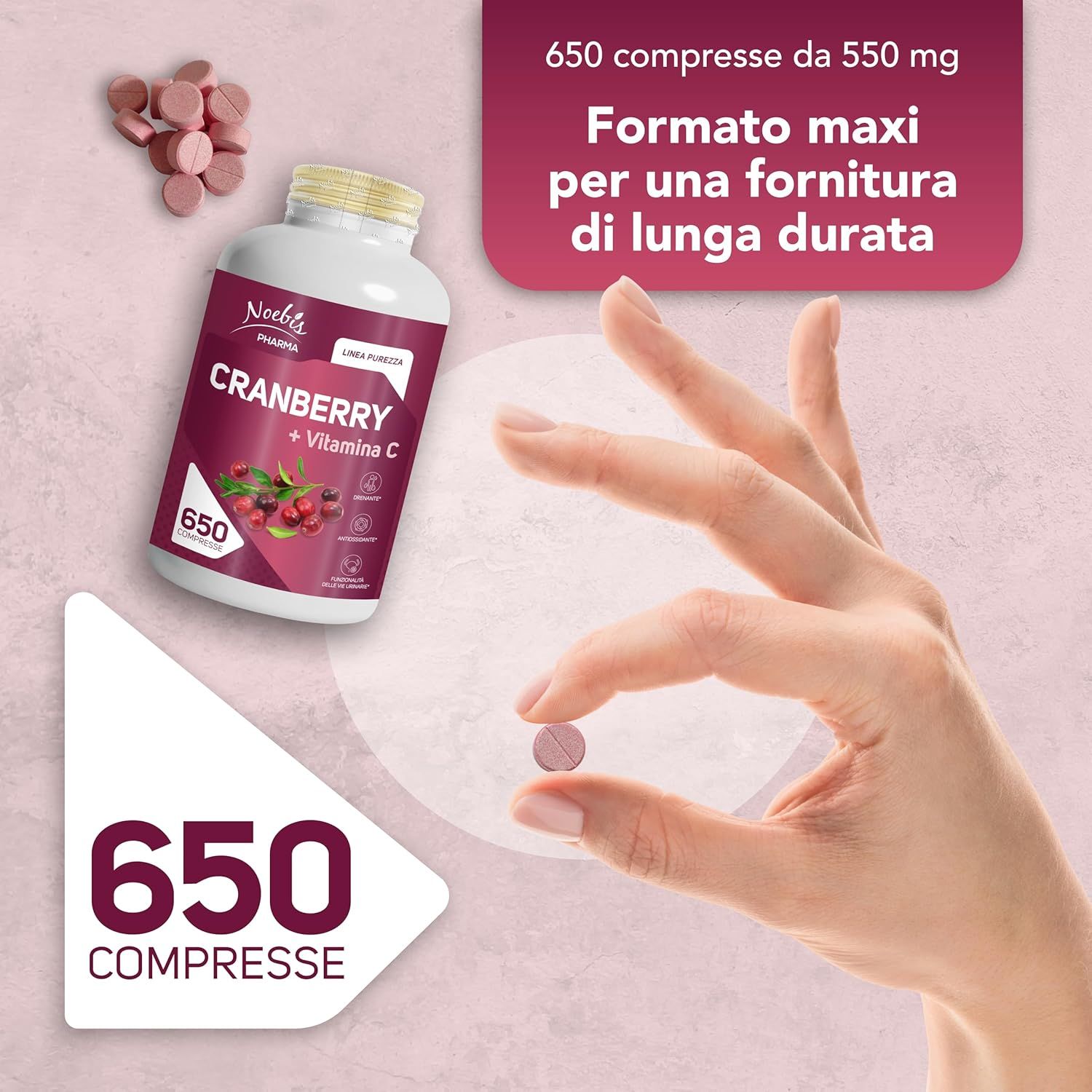 Noebis Pharma Cranberry + Vitamina C - Mirtillo Rosso