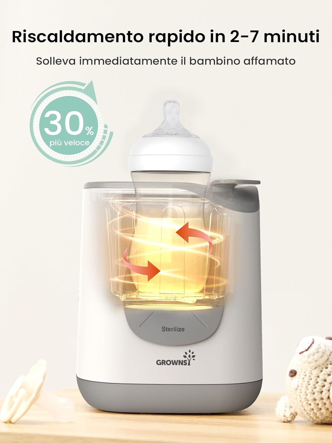 Scaldabiberon e scaldapappe per bambini 10 in 1 Grownsy