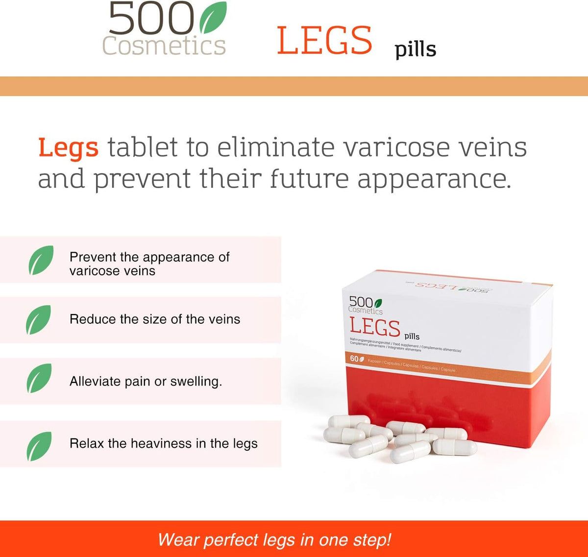500Cosmetics Legs Capsule per gambe sane e leggere