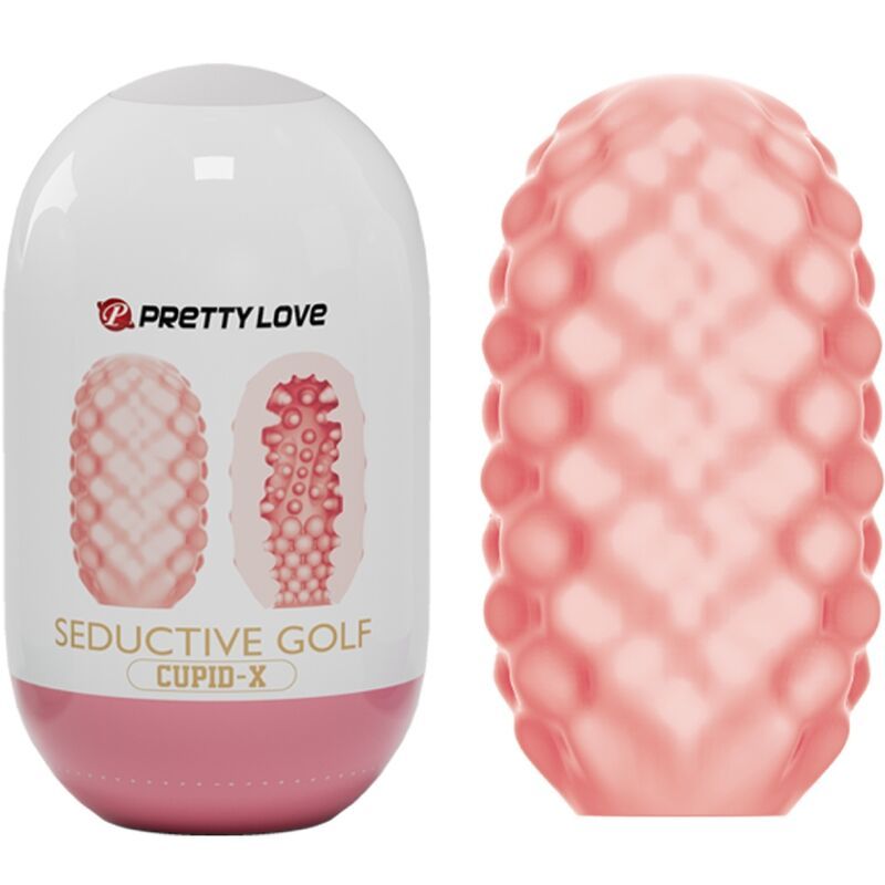 Masturbatore Cupid-X e il suo manicotto in TPR rosa.