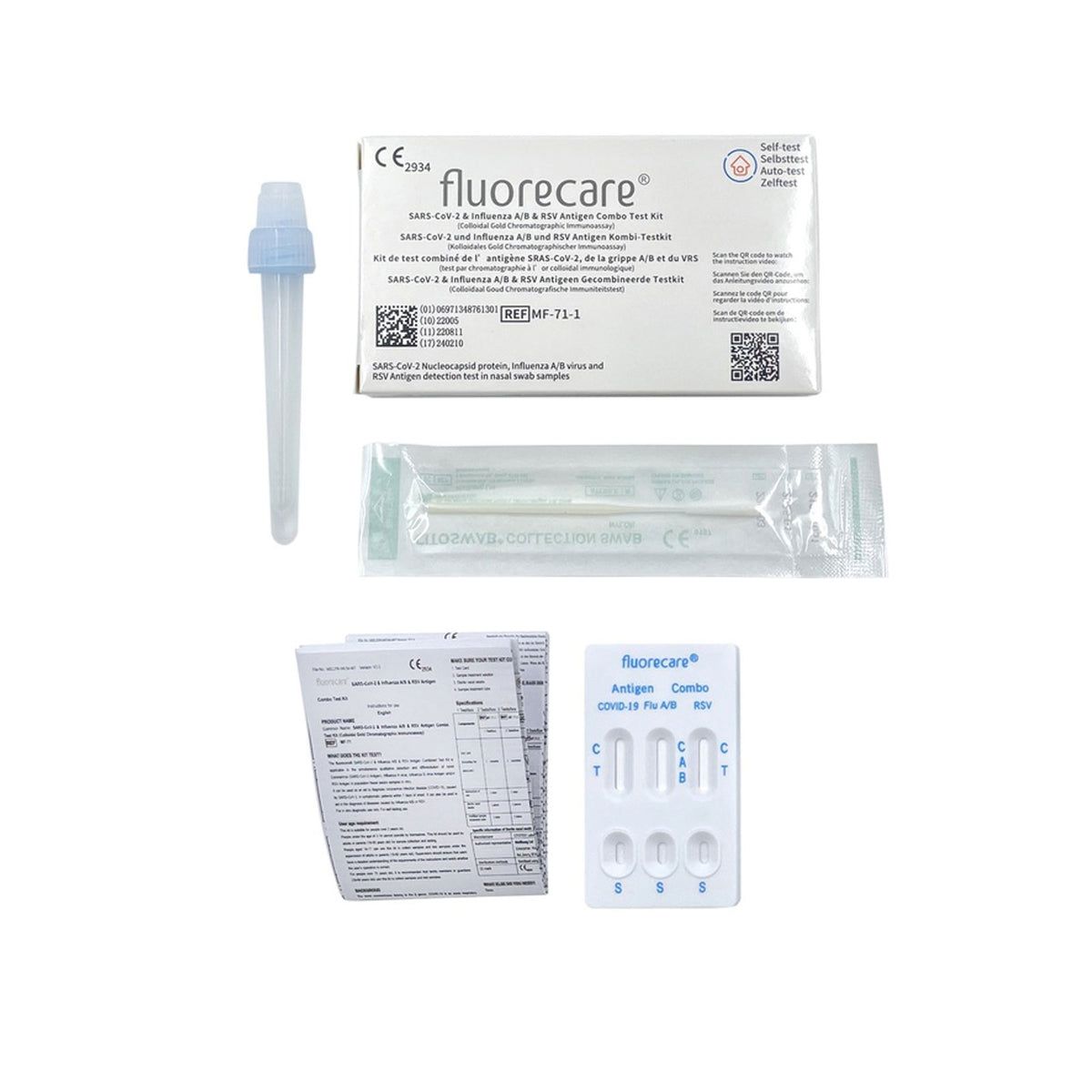 fluorecare® 4in1 SARS-CoV-2, Influenza A/B & RSV Combo-test rapido