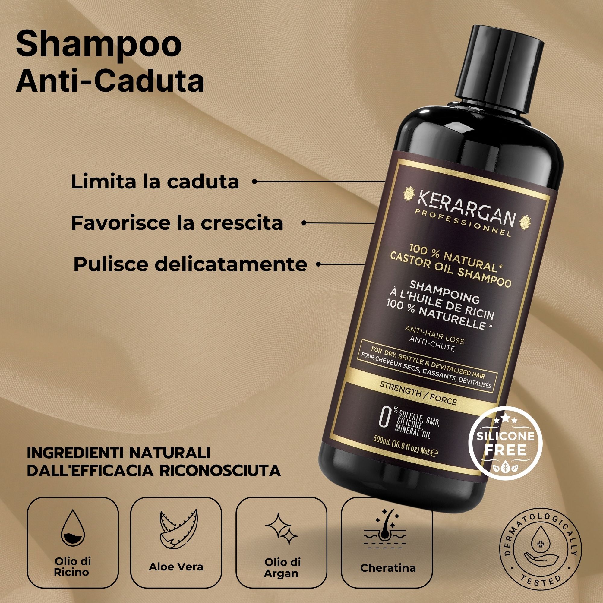 Kerargan - Kit Completo Anti-Caduta all’Olio di Ricino